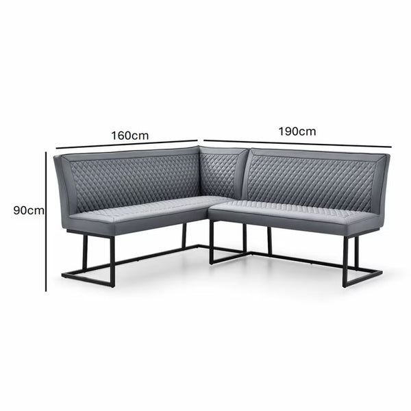 Indus Valley Arden Ceramic Dining Table with Grey Corner Bench & Low Bench