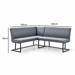 Indus Valley Arden Ceramic Dining Table with Grey Corner Bench & Low Bench