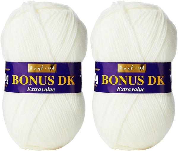 Sirdar Hayfield Bonus DK Double Knitting, White (961), 100G