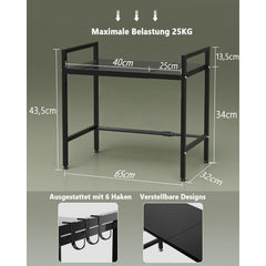 2-Layer Metal Microwave Rack, Adjustable, Expandable, And Stretchable Kitchen Rack, Sturdy, Stainless Steel, Easy to Clean, Used for Microwave And Oven Storage, Kitchen Countertop Shelf, Universal
