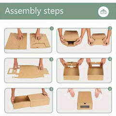 10pcs Cardboard Shoe Box Stackable Storage Box Visual Multi-Purpose Storage Box for Home Office Organization and Storage