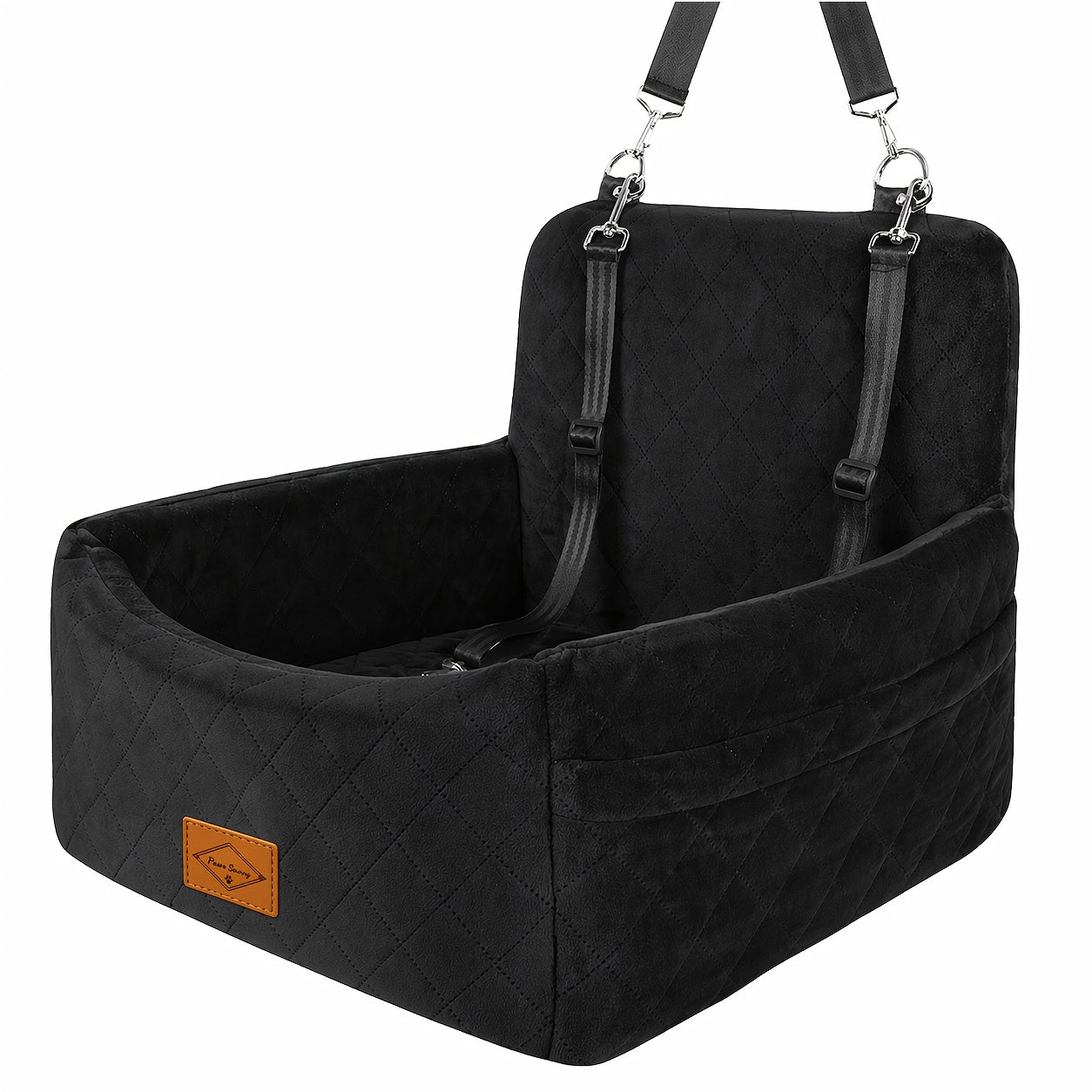 Paws Sauvy Dog Car Booster Seat with Safety Strap, Cozy Travel Bed for Small And Medium Dogs, Stable, Easy to Clean, 8 Colors Available