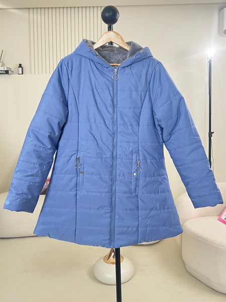 Women's Zip-Up Long Sleeve Slim Fit Padded Hooded Coat