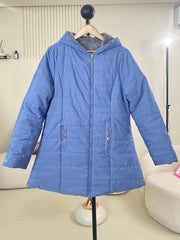 Women's Zip-Up Long Sleeve Slim Fit Padded Hooded Coat