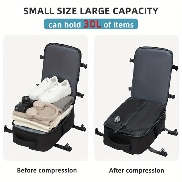 Travel Luggage Vacuum Compression Travel Backpack with Vacuum Pump Combo Set. This vacuum-sealed double-shoulder bag is ideal as luggage for men and women on short business trips, a schoolbag for students, and the top choice for travel outings