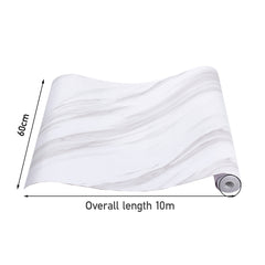 Vinyl Peel and Stick Wood Grain Floor Tile, 61cmx10m Self-Adhesive Vinyl Flooring Roll, Thicken Wear-Resistant Wallpaper Roll for Home Decor Floor & Wall Renovations, Pearl Marble