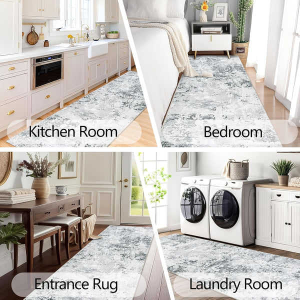1pc Hallway Runner Rug Non Slip Carpet Runners 80x300cm Modern Abstract Hall Runner Carpet Runner Washable Kitchen Rugs for Hallway Entryway Kitchen Bedroom