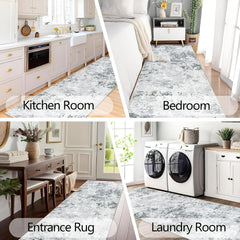 1pc Hallway Runner Rug Non Slip Carpet Runners 80x300cm Modern Abstract Hall Runner Carpet Runner Washable Kitchen Rugs for Hallway Entryway Kitchen Bedroom