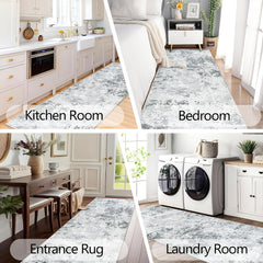 1pc Hallway Runner Rug Non Slip Carpet Runners 80x300cm Modern Abstract Hall Runner Carpet Runner Washable Kitchen Rugs for Hallway Entryway Kitchen Bedroom