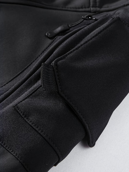 Men'S Fleece Warm Softshell Jacket Outdoor Camping Mountaineering Skiing Hiking Jacket Multi-Pocket Hooded Tactical Coat Autumn And Winter Workwear
