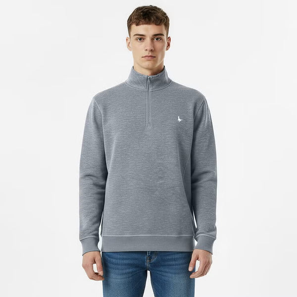 Jack Wills Men'S Melange 1/4 Zip Jumper in Black