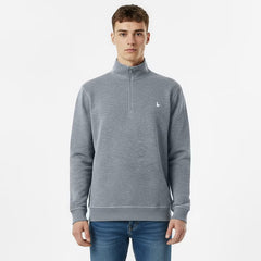 Jack Wills Men'S Melange 1/4 Zip Jumper in Black