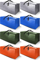 Cosy Family 4 Pack Heavy Duty Extra Large Moving Bags with Backpack Straps - Strong Handles & Zippers, Storage Totes for Space Saving, Fold Flat, Alternative to Moving Box (X-Large-Set of 4, Blue)