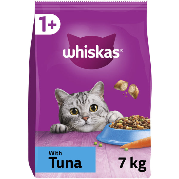 7kg Whiskas 1+ Adult Complete Dry Cat Food Tuna Bulk Pack Cat Biscuits