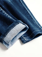 Men'S Denim Slim Fit Slimming Black Stretch Men'S Easy Casual Small Straight Leg Business Men'S Pants, Suitable for All 4 Seasons