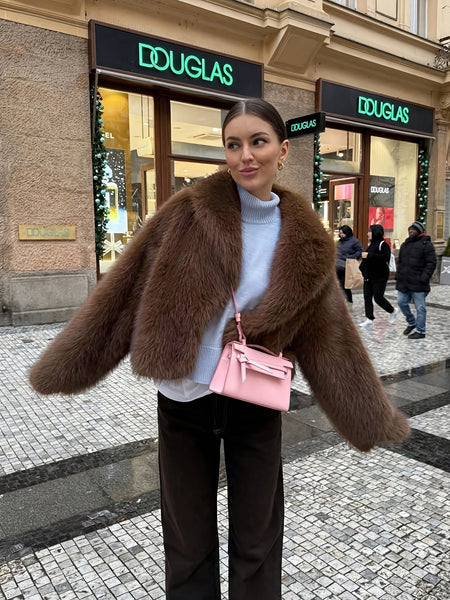 Faux Winter Warm Fashion Plush Top Short Coat for Women
