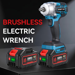 Brushless Electric Wrench, 1/2 Inch Impact Wrench Set,, with LED Work Light, 2 Forward Speeds, 2 Reverse Speeds, for Home DIY/Electric Tools Home DIY/Electric Tools, Furniture Installation Scaffolding Electric Tools, ONEVAN
