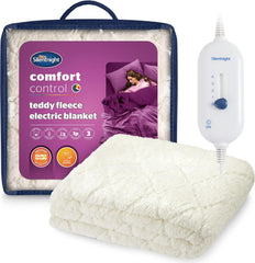 Silentnight Comfort Control Electric Blanket Double - Heated Electric Underblanket with 3 Heat Settings, Fast Heat Up, Overheat Protection and Easy Fit Straps - Machine Washable - Double 135X120Cm