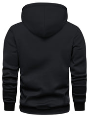 5pcs Men's Long Sleeve Sweatshirt Hoodie, Autumn/Winter Solid Color Plain Hooded Pullover with Drawstring Design and Kangaroo Pocket, Men's Casual Sportswear Top