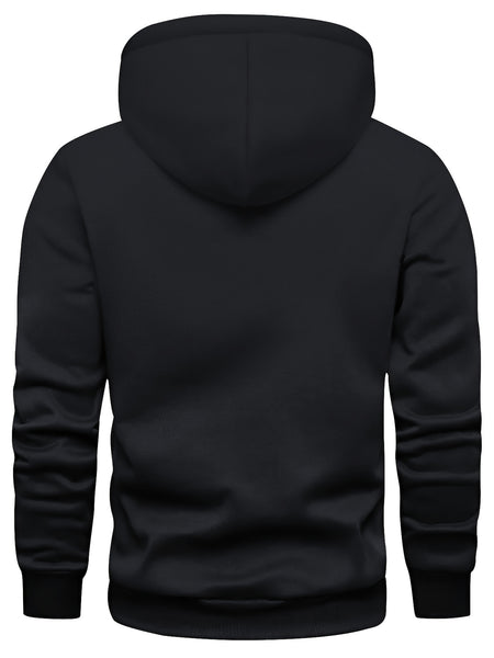 5pcs Men's Long Sleeve Sweatshirt Hoodie, Autumn/Winter Solid Color Plain Hooded Pullover with Drawstring Design and Kangaroo Pocket, Men's Casual Sportswear Top