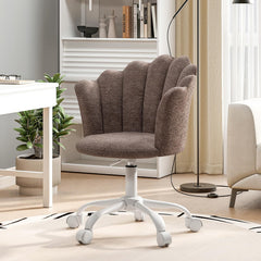 Shell-shaped Office Chair,Adjustable Chenille Swivel Chair,Soft and Flexible, Suitable for Bedrooms, Offices and Studies.
