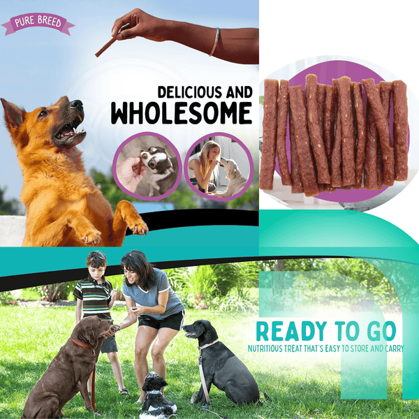Delicious Protein Strips Duck Flavour, Duck Strips for Dogs & Puppies, High Protein Dog Treats, Chewy Training Snacks, Easily Digestible in Resealable Pack