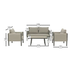 Bramblecrest St Emilion 4 Piece Deep Seating Upholstered Patio Set