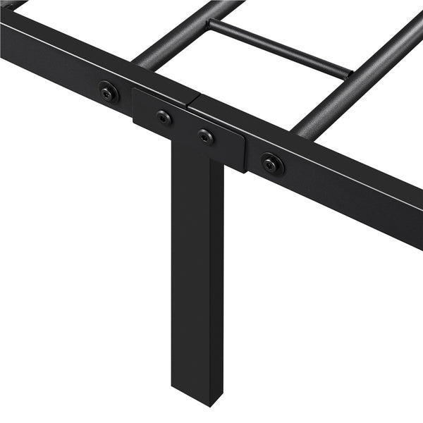 Costoffs Bed Frame, Simple Metal Bed Frame, Metal-Framed Bed Base with Storage, Bed Foundation for Small Space, Easy Assembly Bed Foundation with Cross-design Headboard and Footboard for Bedrooms, Single/Double/king, Black/White/Pink