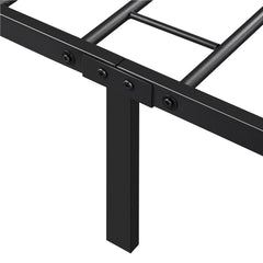 Costoffs Bed Frame, Simple Metal Bed Frame, Metal-Framed Bed Base with Storage, Bed Foundation for Small Space, Easy Assembly Bed Foundation with Cross-design Headboard and Footboard for Bedrooms, Single/Double/king, Black/White/Pink
