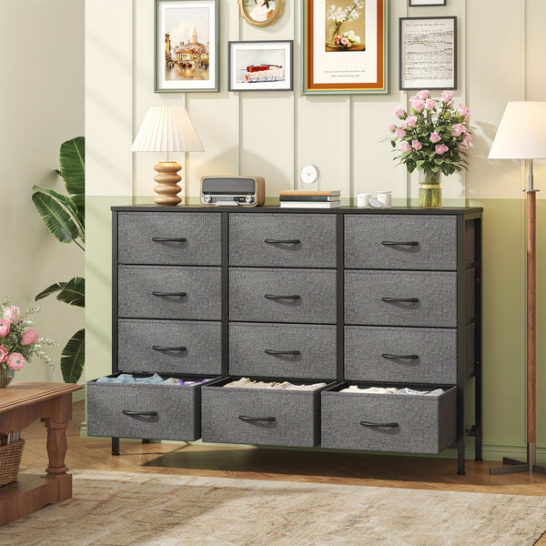 12-Drawer Dresser with Sturdy Handles, Bedroom Furniture