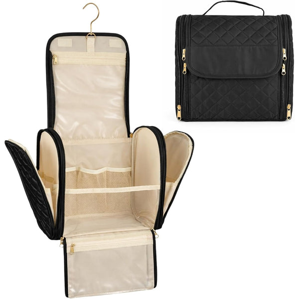 Hanging Toiletry Bag Large Makeup Bag for Women Travel Wash Bag Portable Cosmetic Case with Handle Travel Essentials Organiser for Full Size Cosmetics & Toiletries
