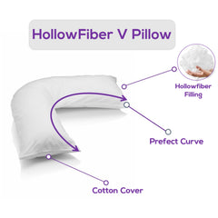 V Shaped Pillows Hollowfiber Filled Orthopedic Back Neck Pregnancy Body Support Cushion