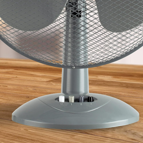 Schallen 16 Inch Electric Desk Fan Oscillating Table Fan 3 Speed Quiet Cooling Fan Adjustable Head Worktop Office Home Bedroom Air Circulator Fan Modern Design Portable Electric Desk Fan White Black or Grey UK Plug Summer Cooling Fan