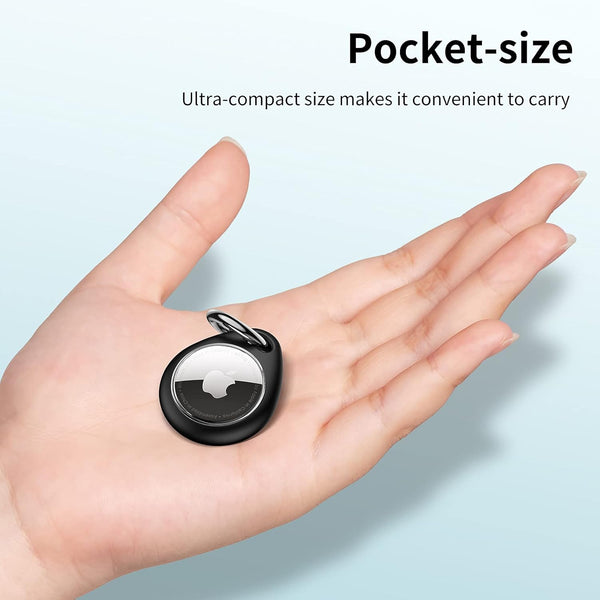 Unbreakcable 360° Protective Case for Airtag, [4-Pack] Airtags Keyring Holder, Scratch-Resistant, Lock Design, Keychain for Airtag, TPU Full Cover Case for Key, Bag, Luggage, Pet Collar (Black & Blue)