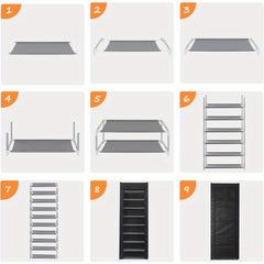 10 Tier Shoes Rack with Dustproof Cover, Shoe Storage Cabinet, Shoe Organizer, Easy to Assemble, Hold up to 25-30 Pairs