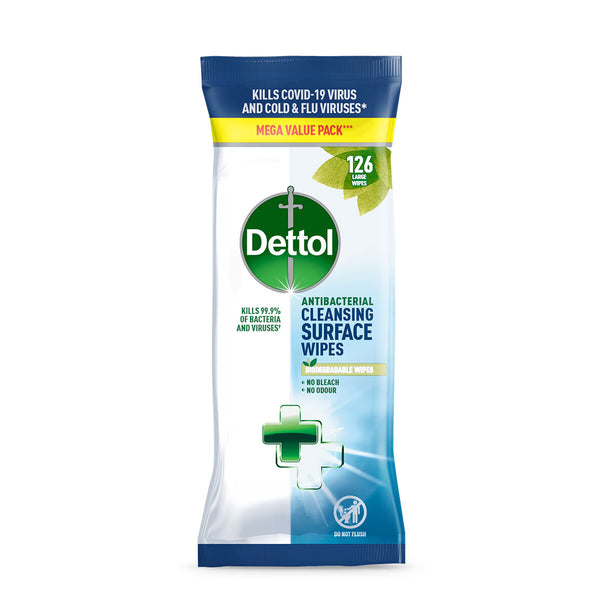 Dettol Biodegradable Antibacterial Wipes, 4 X 126 Pack