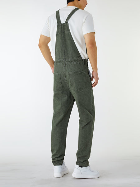 Men'S Casual Washed All-Match Denim Overalls