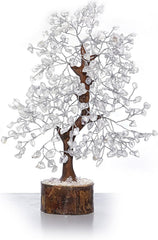Clear Quartz Crystal Tree – Natural Healing Crystal Decor for Home Office Desk, Spiritual Feng Shui Ornament, Positive Energy Crystal Gift for Women Men, Meditation Reiki Decor, Living Room Ornament, Gift Box Included with Mini Crystal Guide