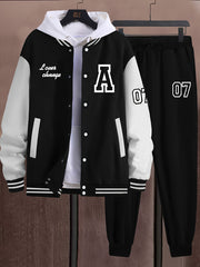 Men'S 2pcs A07 Fashion Casual Athletic Baseball Suit Set - Printed A07 Without Inner And Hat - Starry OBM