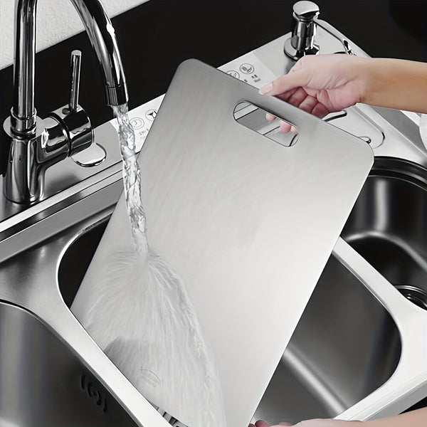 Three Stainless Steel Plates, Sturdy And Easy to Maintain, Suitable for Cutting Fruits, Vegetables, Meat, And Bread, Equipped with Safe Cutting Boards, Easy to Clean Kitchen Preparation Mats, Meals, Cutting Boards, Multifunctional Kitchen Tools