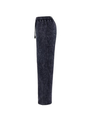 Women Acid Wash Zip Tracksuit Straight Leg Joggers - Stylish Female Jacket - Womenswear Full Sleeve Casual Comfort Zip Style Drawstring Pant