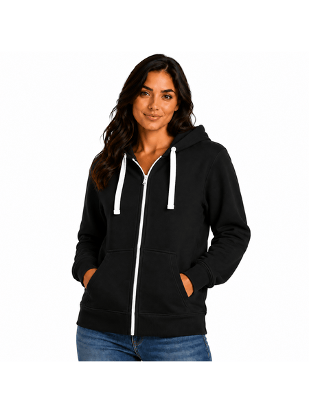 Women'S Fashion Zip-Up Hoodie - Ladies Fleece Plain Hooded Top - PLUS SIZES Small to XXXXXL S to 5XL (UK 8-22) Available in 15 Colours