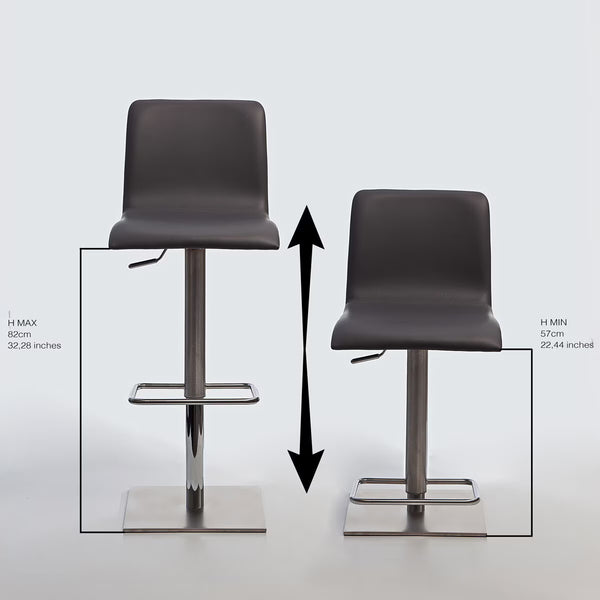 Peressini Rio Grey Faux Leather Gas Lift Bar Stool