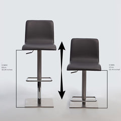 Peressini Rio Grey Faux Leather Gas Lift Bar Stool