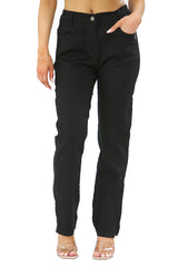 MYT Womens Side Elastic Waist Jeans Ladies Straight Leg Regular Fit Denim Size 10-24