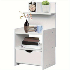 Modern Wooden Bedside Table with Drawer | Multifunctional Storage Cabinet for Bedroom, Bathroom, Living Room & Hallway | Compact Design 60x32.5x25.5cm