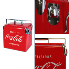 Coca-Cola 13L Stainless Steel Ice Chest with Bottle Opener 18 Can