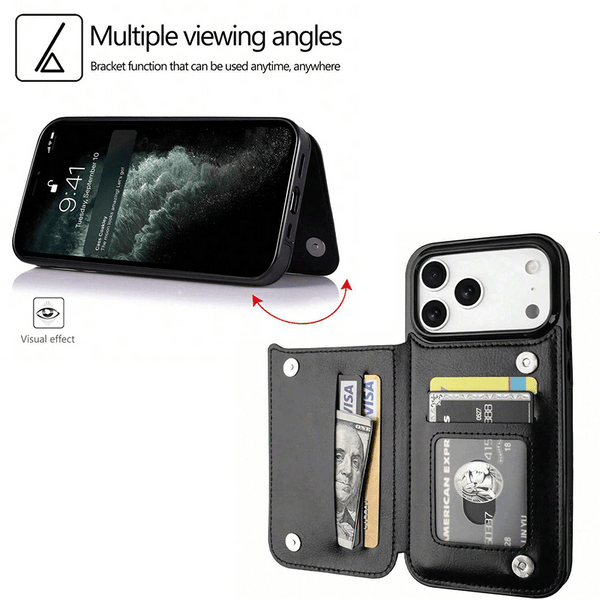 Phone Case - Phone Case with Wallet Card Holder And Credit Card Slots Designed for Iphone And Samsung Galaxy S Series, Featuring a Cute And Stylish Design for Iphone 17 Air/16/15/14/13/12/11/Plus/Pro/Pro Max And Samsung Galaxy S22/S23/S24 FE/S25/S26