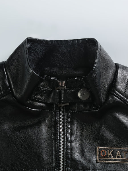 Autumn And Winter Small Collar Jacket Male Korean Version Slim Jacket New Trend Motorcycle Jacket Male Bomber Jacket Jacket for Men