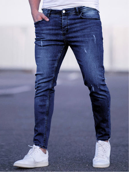 Geng Yuan Shi Selected Products - Men'S Tight Body Fit Casual Fashion Elastic Denim Pants